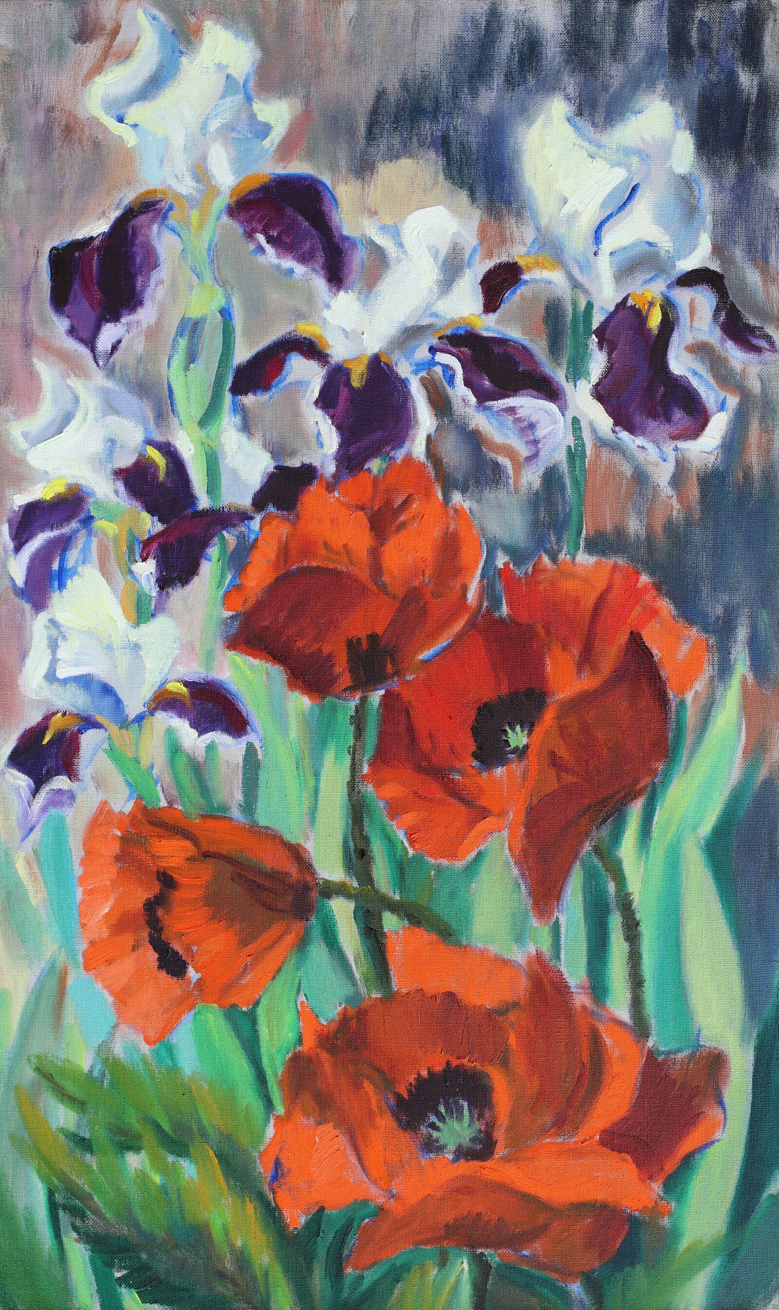 Mohn und Iris 3